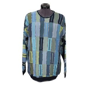 Tundra Vintage Men's‎ Large 3D Knit Coogi Style Sweater Grandpa Pullover